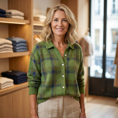 Clémence™ Tricot Carreaux