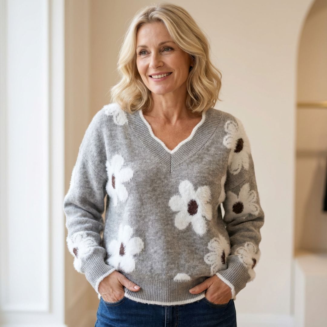 Rosalie™ Pull Col V Motif Floral