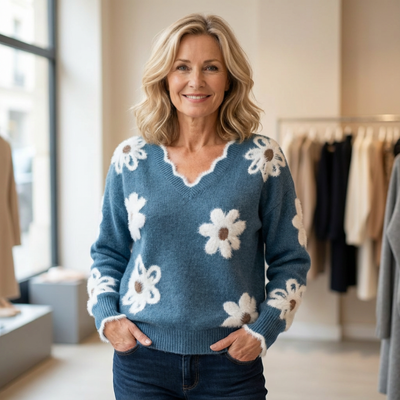 Rosalie™ Pull Col V Motif Floral