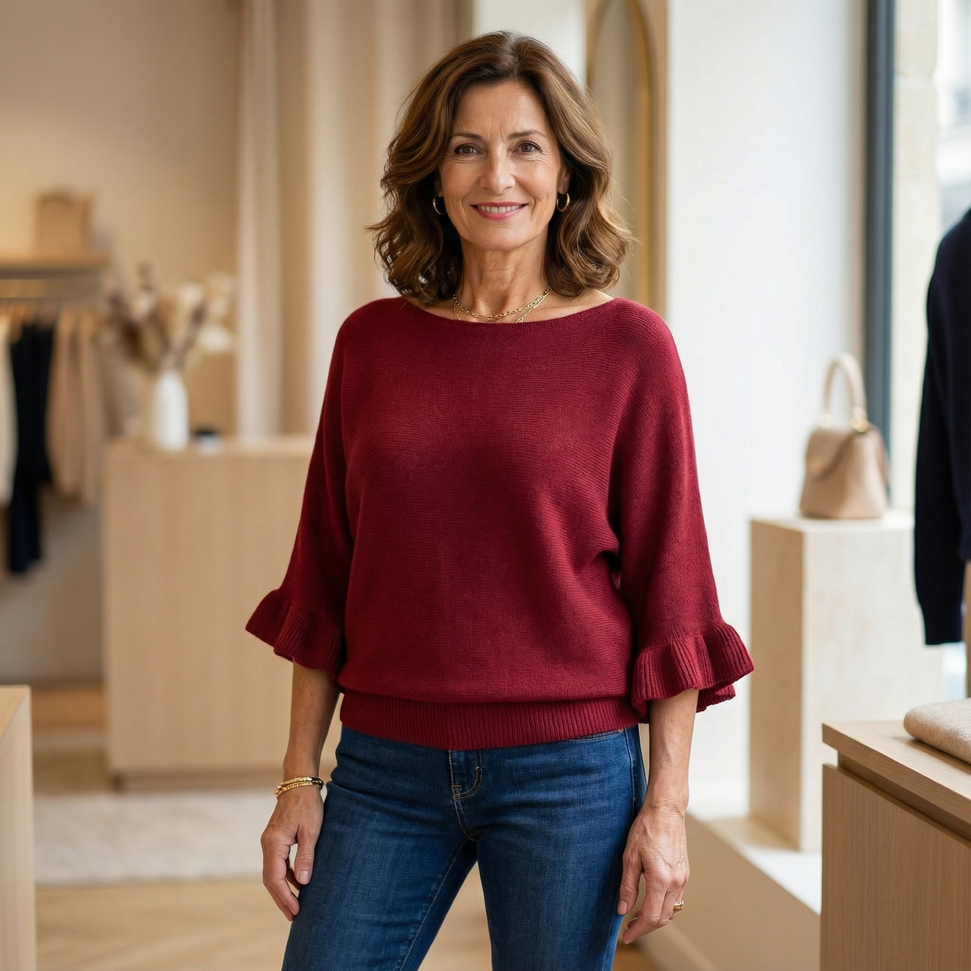 Amélie™ Pull Manches Volantées