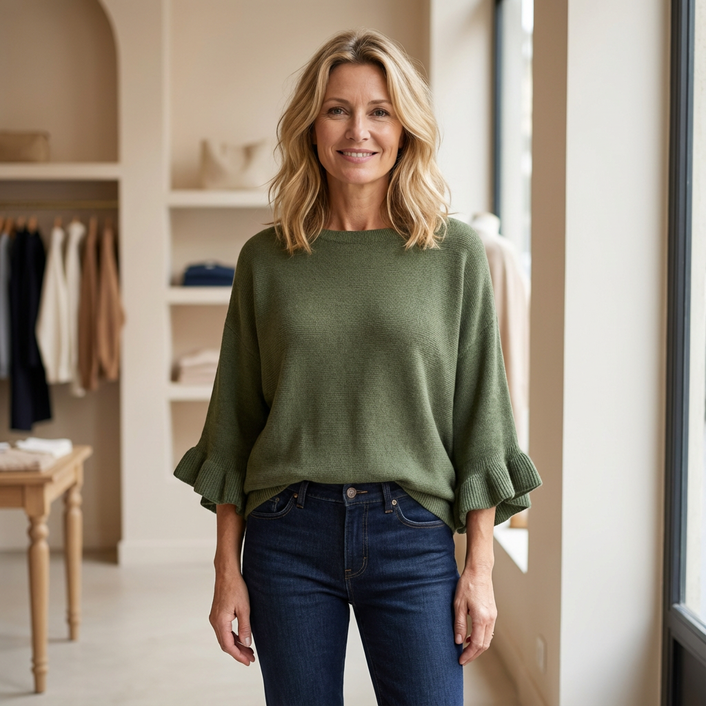 Amélie™ Pull Manches Volantées